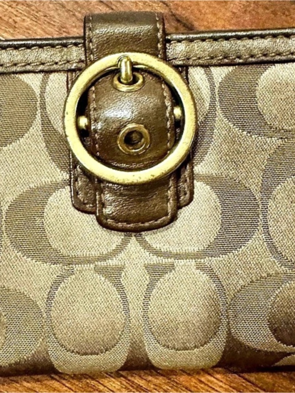 Coach Brown & Beige Signature Wallet